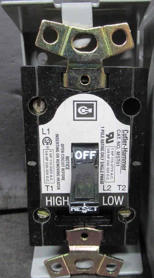 NEW SURPLUS EATON MANUAL MOTOR START 369D454G05 SINGLE POLE 1 HP 277 VAC