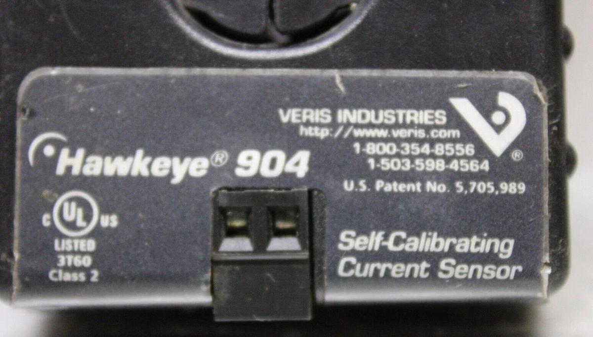 Used VERIS SELF-CALIBRATING CURRENT SENSOR HAWKEYE 904 3.5-135 AMP **WARRANTY**