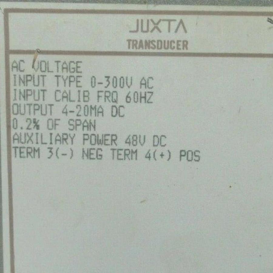 Used JUXTA YOKOGAWA AC POWER TRANSDUCER 248922-360-AHD-4 IN: 0-300 VAC OUT: 4-20MA DC