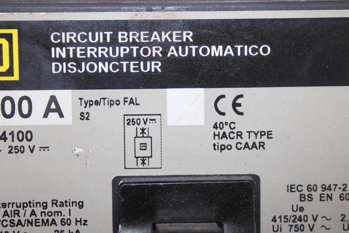 Used SQUARE D CIRCUIT BREAKER FAL34090 90 AMP 480 VAC 3-POLE **WARRANTY**