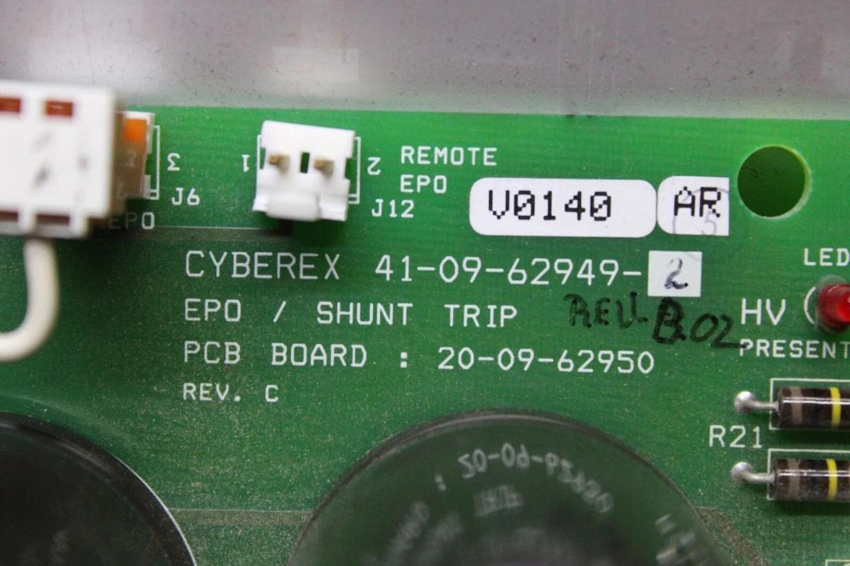 Used CYBEREX EPO/SHUNT TRIP CIRCUIT BOARD 41-09-62949-02 REV. B02 **WARRANTY**