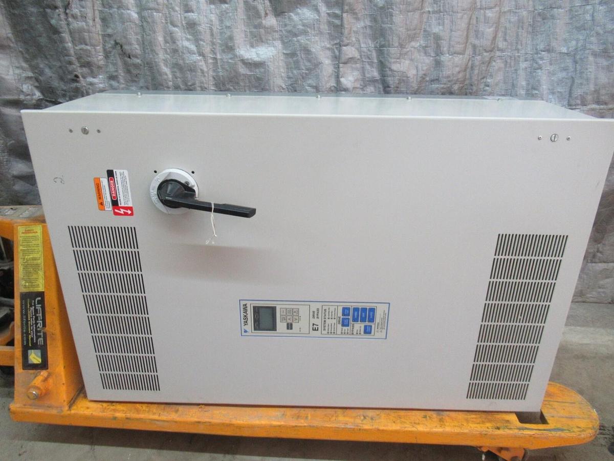 Used YASKAWA AC DRIVE E7BVB096Y 480 VOLT 65 KVA 106.6 AMP 3-PHASE BYPASS **WARRANTY**