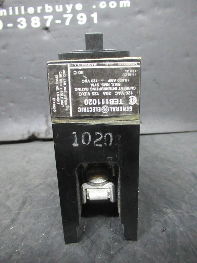 Used GE CIRCUIT BREAKER TEB111020 20 AMP 120 VAC SINGLE POLE **NEW IN BOX**