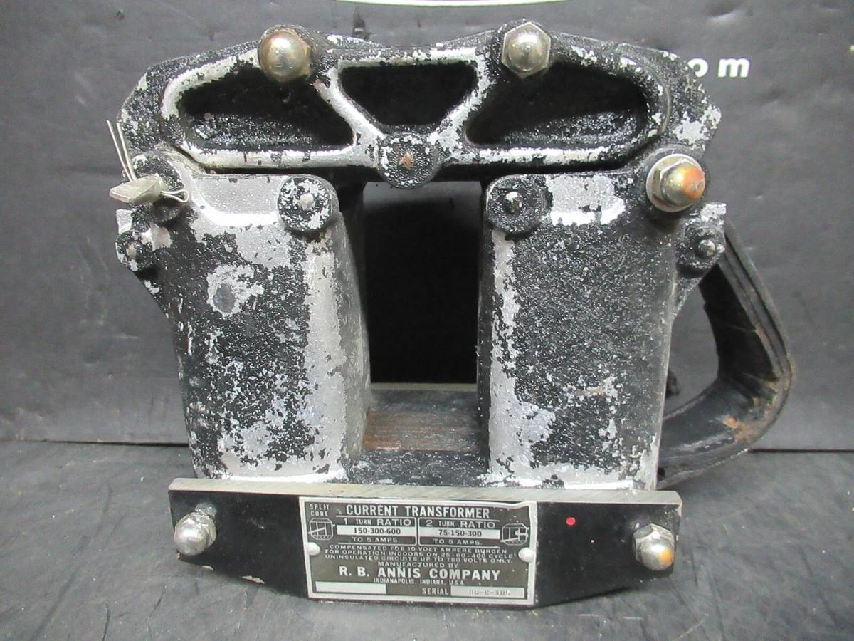 Used RB ANNIS SPLIT-CORE CURRENT TRANSFORMER 10 VA 25-60 CYCLE RATIO 600:300 750 V