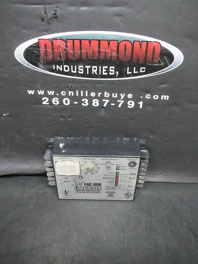 Used LINEBACKER MOTOR PROTECTOR EAC-800 TIME DELAY 24-277 VAC **WARRANTY**