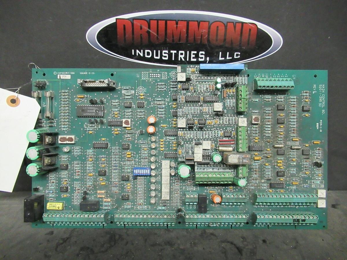 Used SQUARE D MAIN CONTROL BOARD 52011-395 REV L PCA-1-0 52011-394-01 REV E WARRANTY