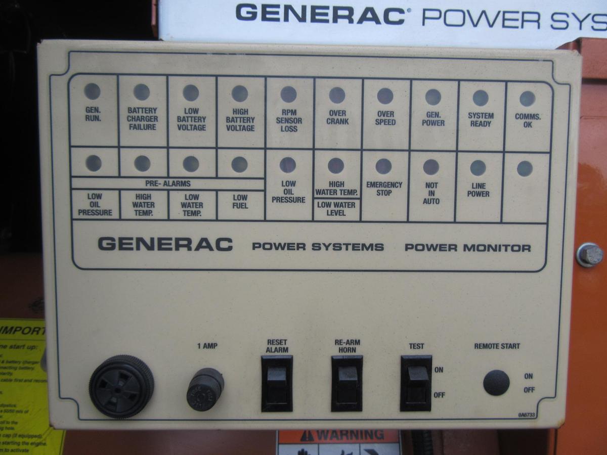Used 60 KW DIESEL GENERATOR GENERAC 120/240 VOLT ONLY 355 HRS SOUND ENCLOSED VIDEO