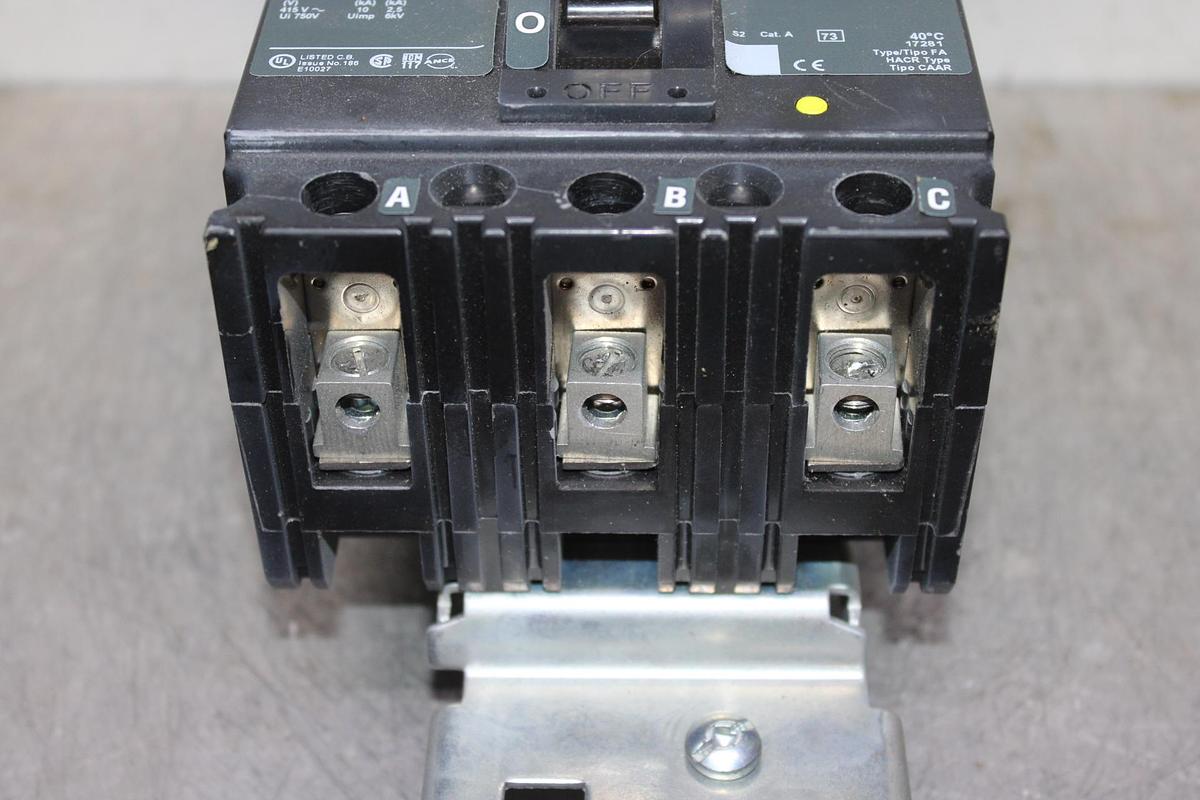 Used SQUARE D I-LINE CIRCUIT BREAKER FA36100 100 AMP 600 VAC 3-POLE