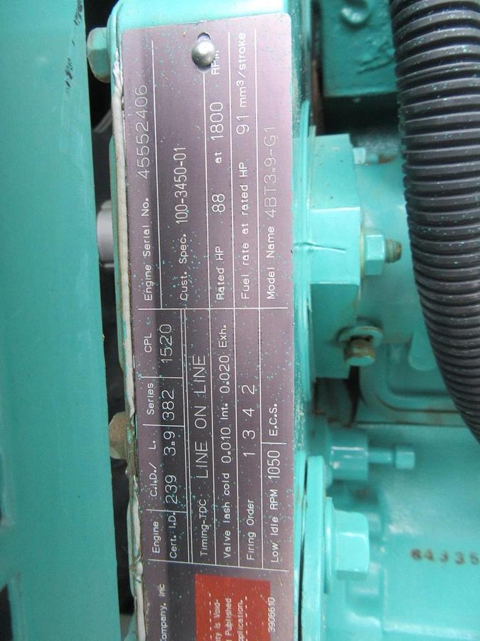 Used 40 KW 50 KW DIESEL GENERATOR CUMMINS 120/240V B3.9-G1 RECONNECTABLE VIDEO