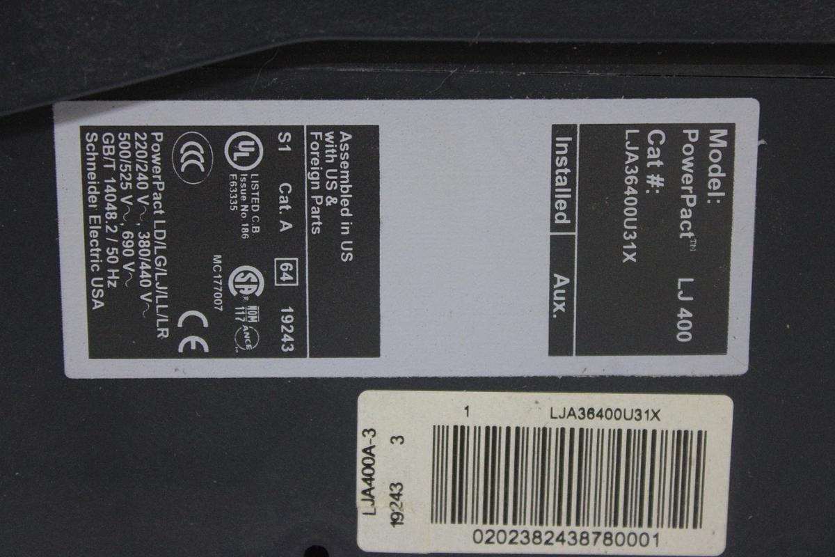 Used SQUARE D I-LINE CIRCUIT BREAKER FA34100 SERIES 2 100 AMP 480 VAC 3-POLE