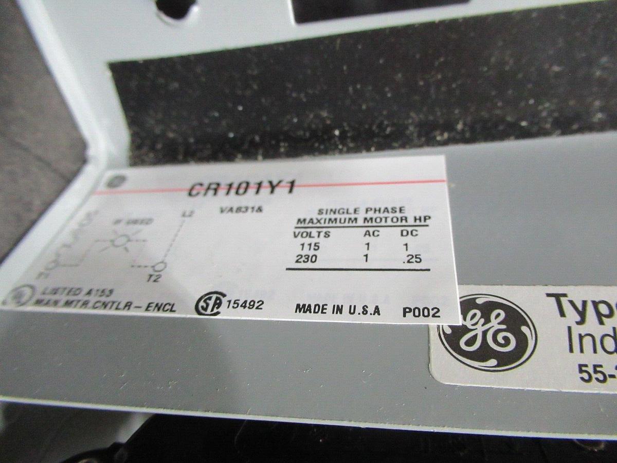 NEW SURPLUS GE MANUAL MOTOR STARTER CR101Y1 1 HP 115/230 VOLT 50/60 HZ