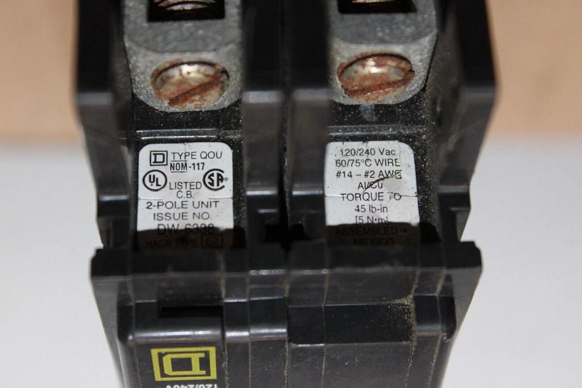 Used SQUARE D CIRCUIT BREAKER QOU250 50 AMP 2-POLE 120/240 VAC **WARRANTY**