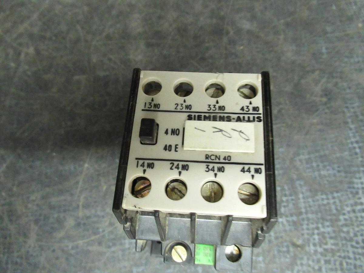Used SIEMENS-ALLIS CONTACTOR RCN40 600V 10A **WARRANTY INCLUDED**