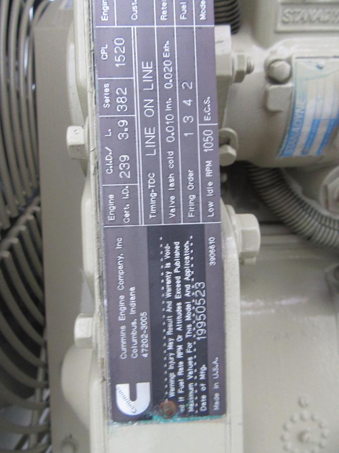 Used 50 KW DIESEL GENERATOR CUMMINS 120/240V B3.9-G1 RECONNECTABLE VIDEO ENCLOSED