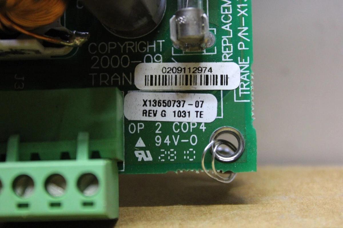 Used TRANE POWER SUPPLY CIRCUIT BOARD X13650737-07 REV. G **WARRANTY INCLUDED**