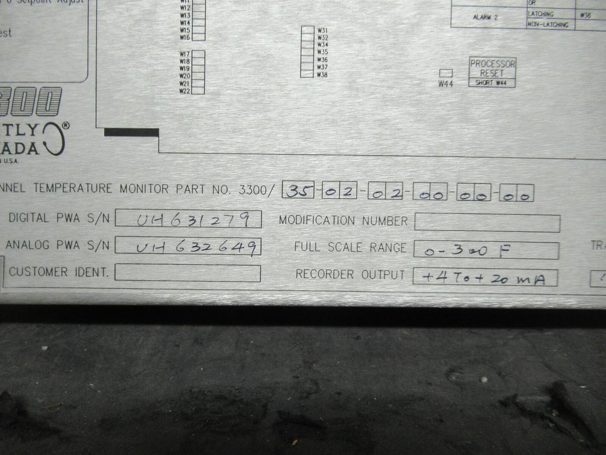 Used BENTLY NEVADA 6 CHANNEL TEMP. MONITOR 81672-01 REV. E 3300/35-02-02-00-00-00