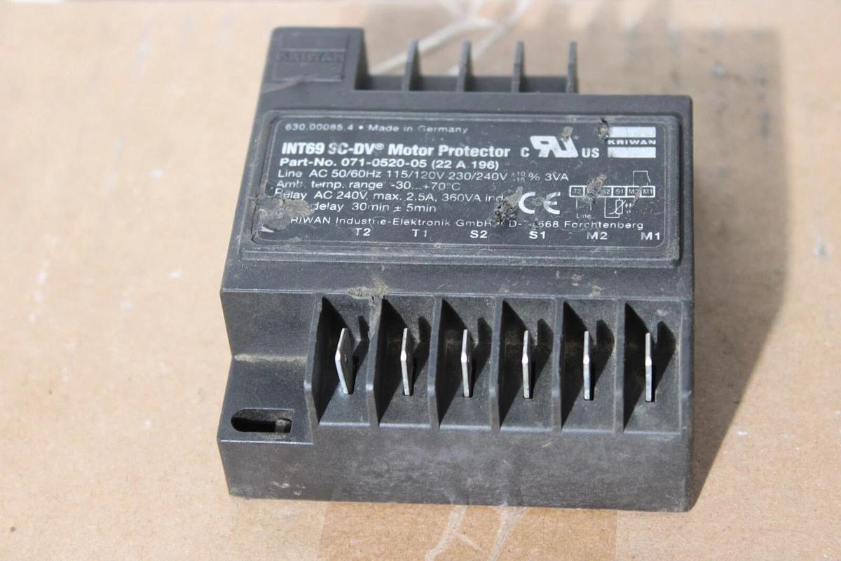Used KRIWAN INT-69 SC-DV MOTOR PROTECTOR 071-0520-05 240V 2.5A **WARRANTY INCLUDED**