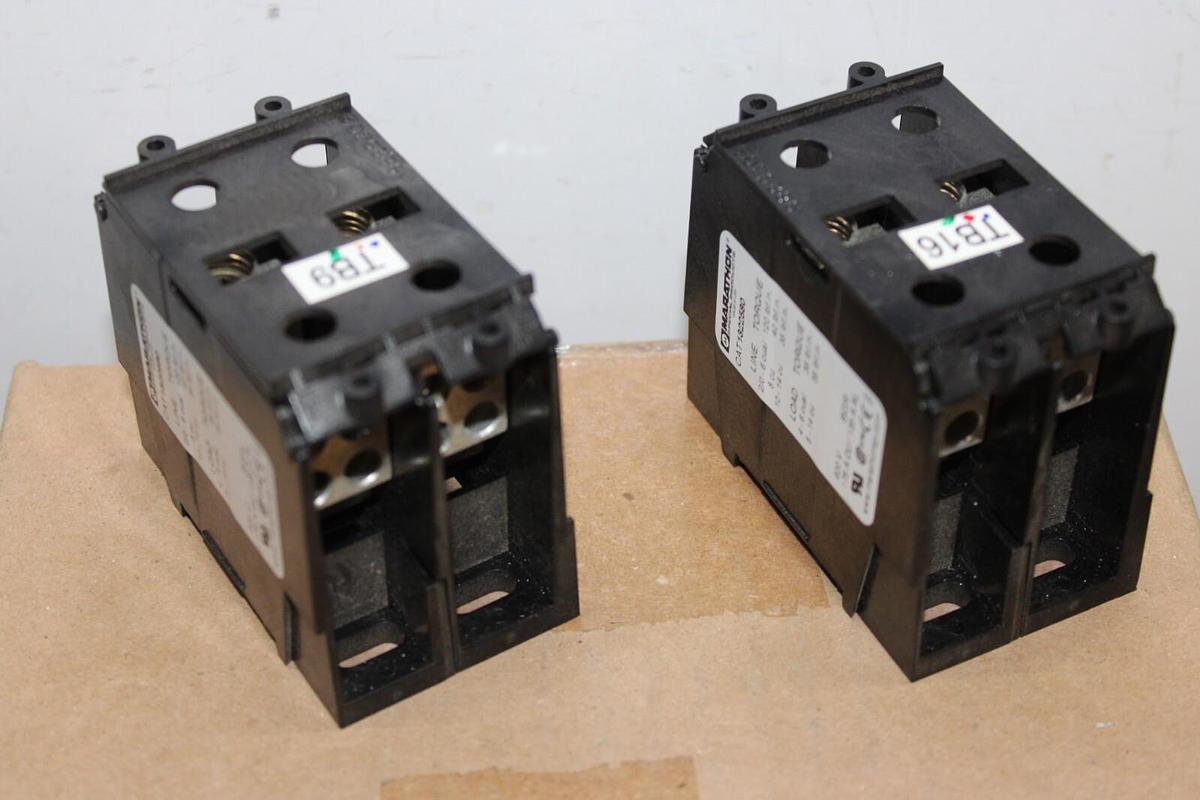 Used LOT OF 2 MARATHON POWER DISTRIBUTION LUG TERMIAL 1322580 600 VAC 175 AMP