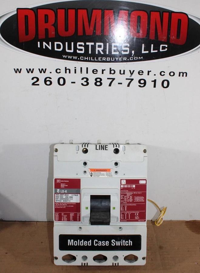 Used CUTLER HAMMER MOLDED CASE SWITCH LD3600WKS11Y17 600 AMP 600 VAC 3-POLE