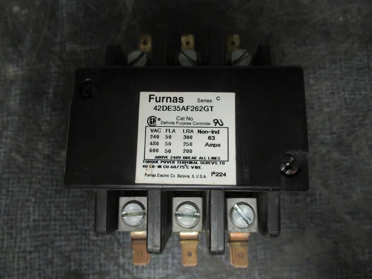 Used FURNAS DEFINITE PURPOSE CONTROLLER 42DE35AF262GT 600V 63A 110V/120V COIL SER C