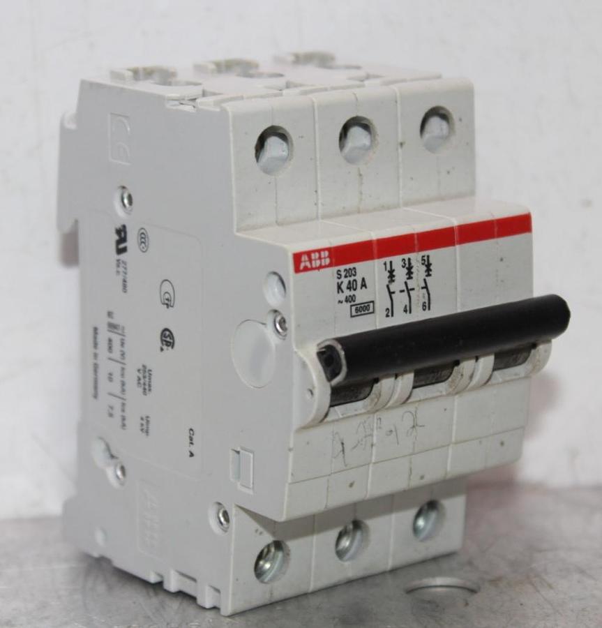 Used ABB CIRCUIT BREAKER S203-K40A 480/277 VAC 3-POLE 40 AMP **WARRANTY INCLUDED**