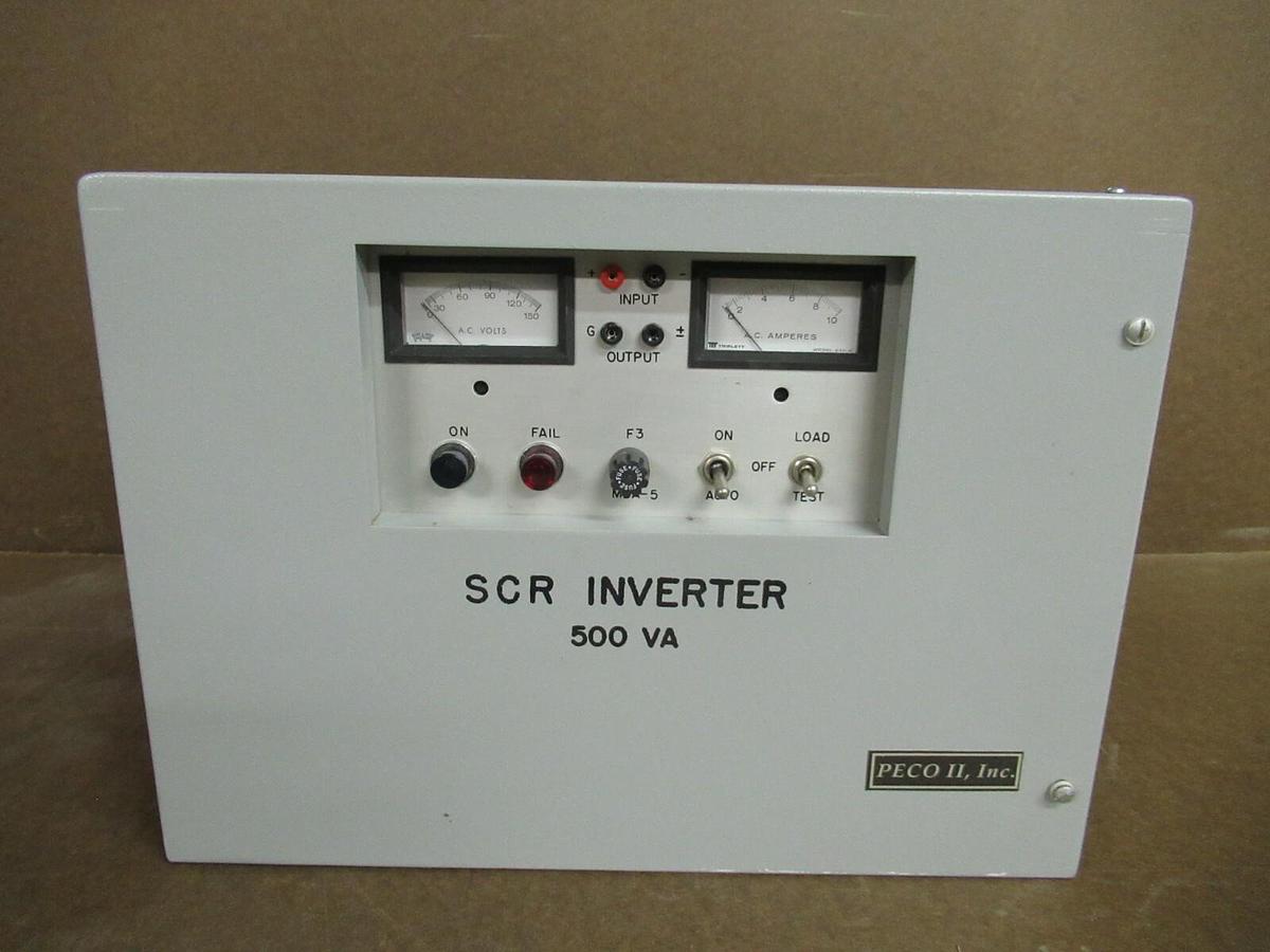 Used PECO II, INC SCR INVERTER PEC3294 48 VDC 14.85 AMPS INPUT TO 117 VAC 500 VA