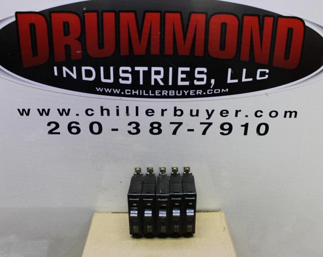 Used LOT OF 5 SQUARE D BREAKERS QOB QOB1020 SINGLE POLE 20 AMP **WARRANTY INCLUDED**