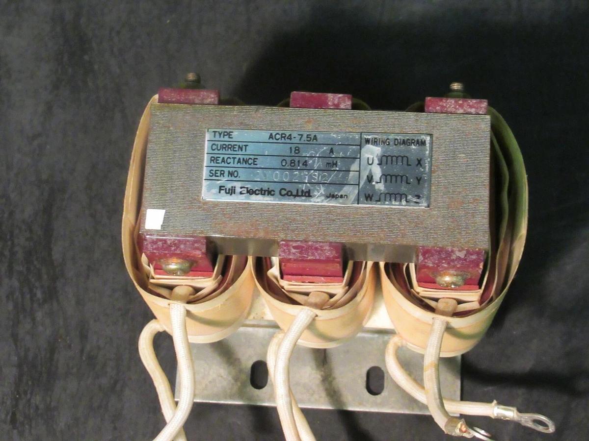Used FUJI ELECTRIC ACR4-7.5A REACTOR / CHOKE 18 AMPS 0.814 mH REACTANCE