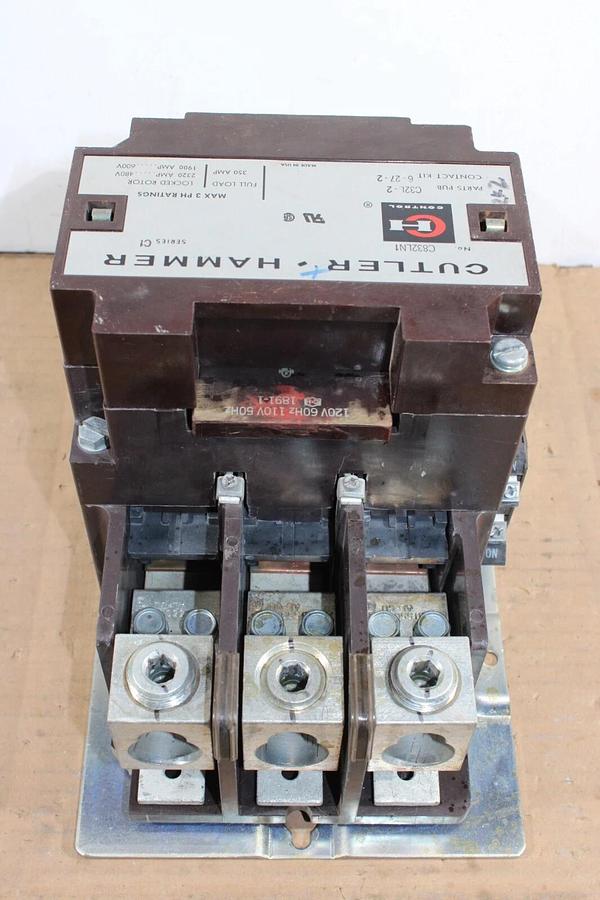 Used CUTLER HAMMER CONTACTOR C832LN1 350 AMP 600 VOLT 3-PHASE COIL: 120V **WARRANTY**