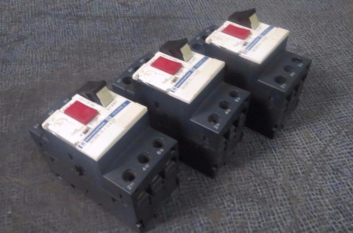 Used TELEMECANIQUE CONTACTOR MANUAL MOTOR START 4-6.3 AMP 600V  MODEL: GV2-ME10