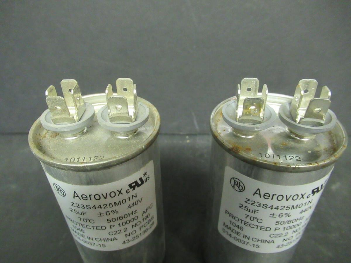 Used (1) AEROVOX CAPACITOR Z23S4425M01N 25uF 10000AFC 440 VAC 60 HZ **WARRANTY**