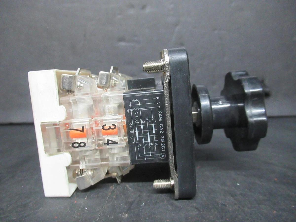 Used KACON CAM AMMETER SELECTOR SWITCH KAM-S1 KAM-CA2 3 PHASE 250 VAC 120 VDC 20 AMP
