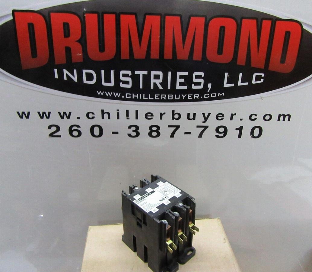 Used SQUARE D CONTACTOR 8910DPA53 50 AMP 600 VAC 30 HP 3-POLE 3-PHASE COIL: 24 VOLT