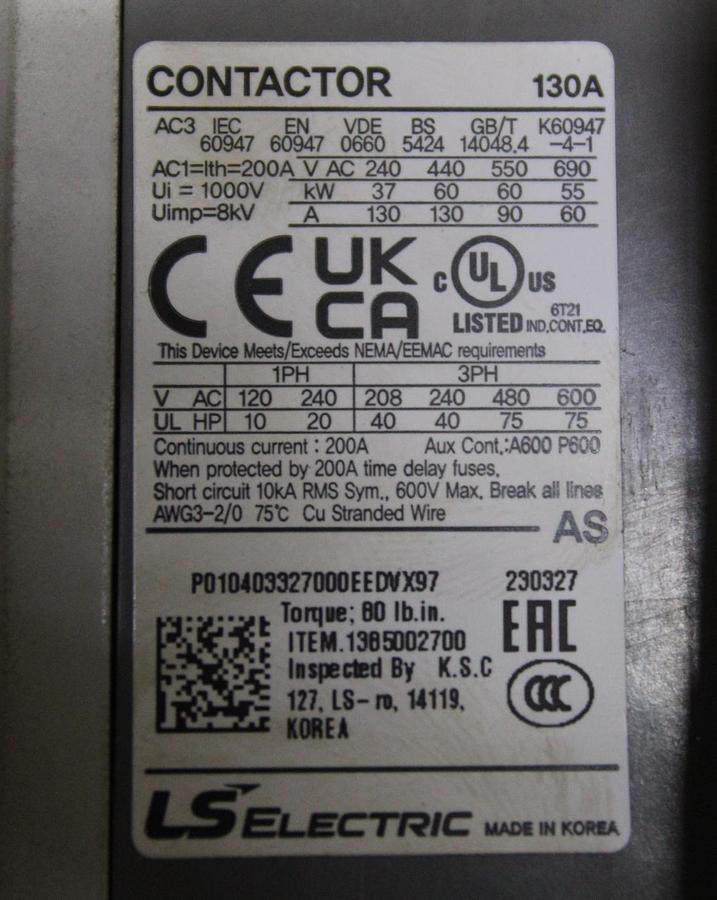 Used LOT OF 3 BENSHAW CONTACTOR RSC-32 45 AMP 600 VAC 3-POLE COIL: 120V