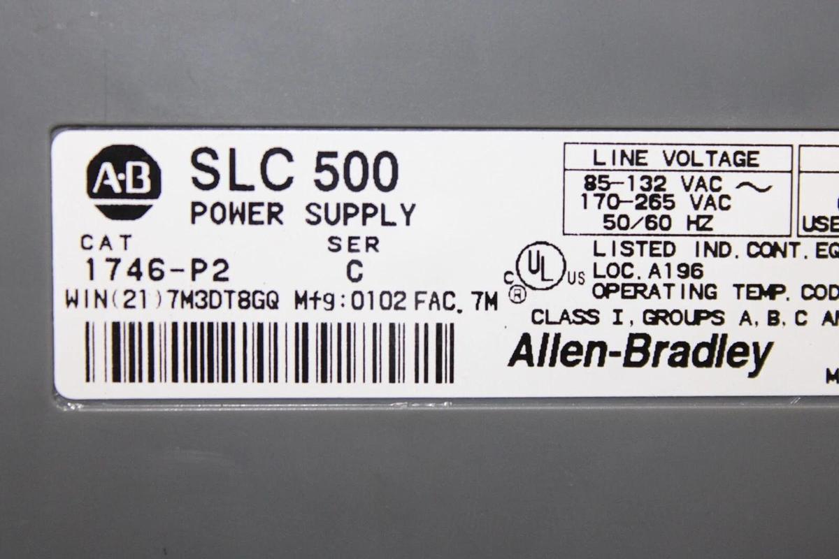 Used ALLEN BRADLEY SLC-500 POWER SUPPLY MODULE 1746-P2 SER. C  **WARRANTY**