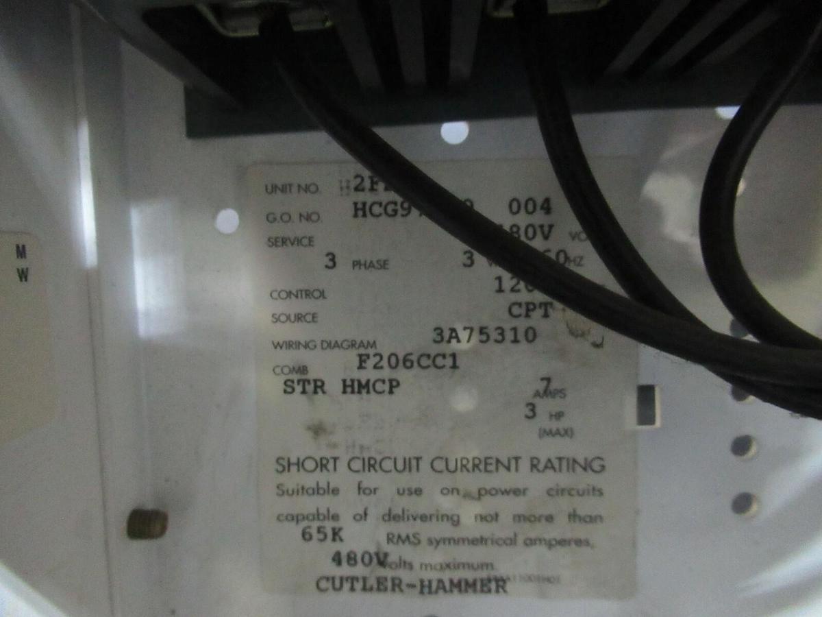 Used CUTLER HAMMER MOTOR STARTER CONTROL BUCKET MODEL: 2100 12" NEMA SIZE 1 7 AMP