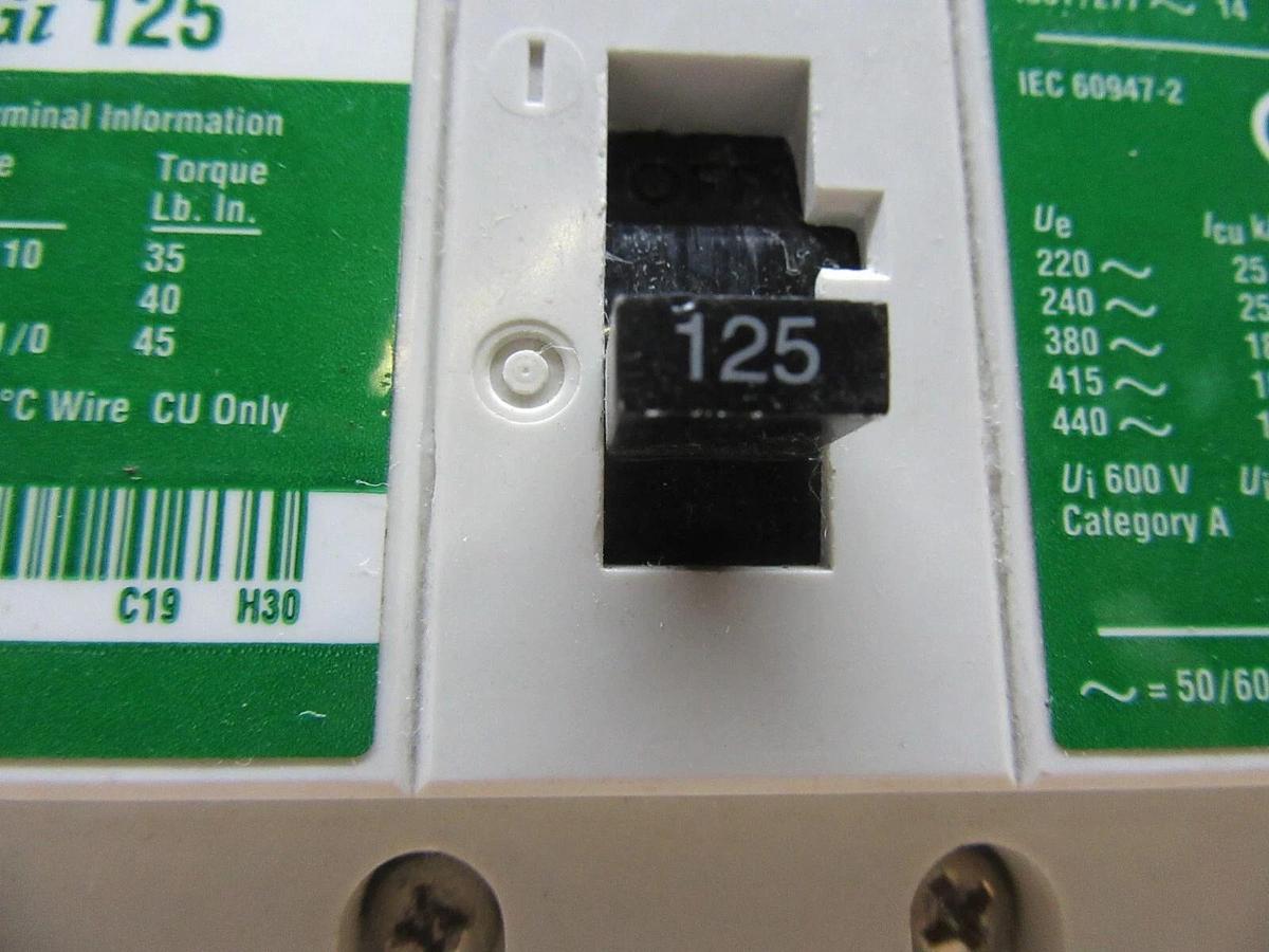 Used CUTLER HAMMER CIRUIT BREAKER GI 125 125 AMP 3-POLE 480/277 VAC **WARRANTY**