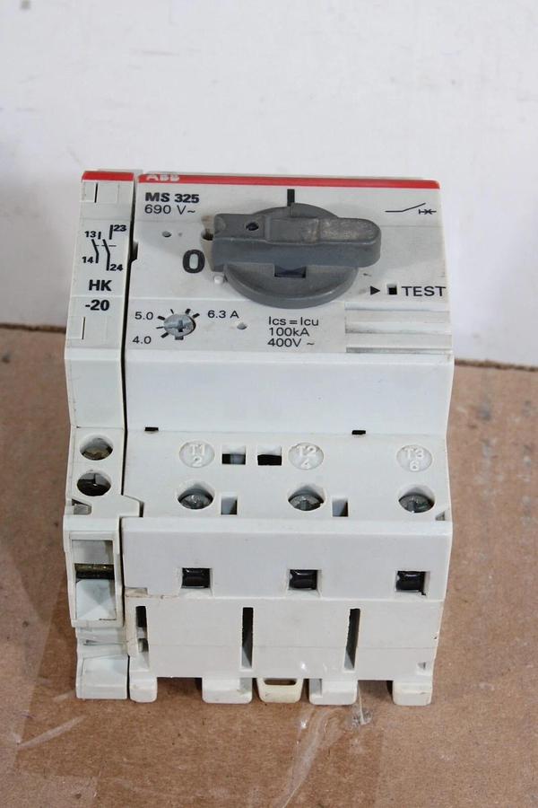 Used ABB MS325 MS 325 MANUAL MOTOR STARTER 4-6.3 AMP 600V 5 HP 3 PHASE *WARRANTY*