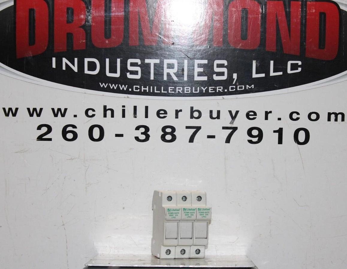 Used LITTELFUSE POWER-SAFE FUSE HOLDER LPSC 3-POLE 600 VOLT 30 AMP CLASS CC