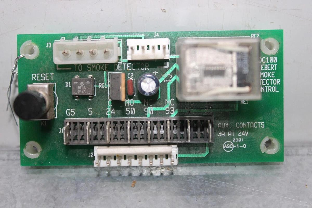 Used LIEBERT SMOKE DTECTOR CONTROL CIRCUIT BOARD SDC100 3 AMP 24 VOLT