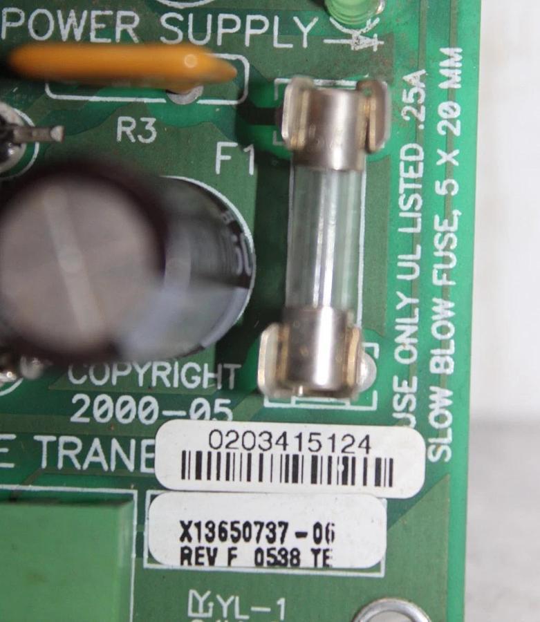 Used TRANE POWER SUPPLY CIRCUIT BOARD X13650737-06 REV. F **WARRANTY INCLUDED**