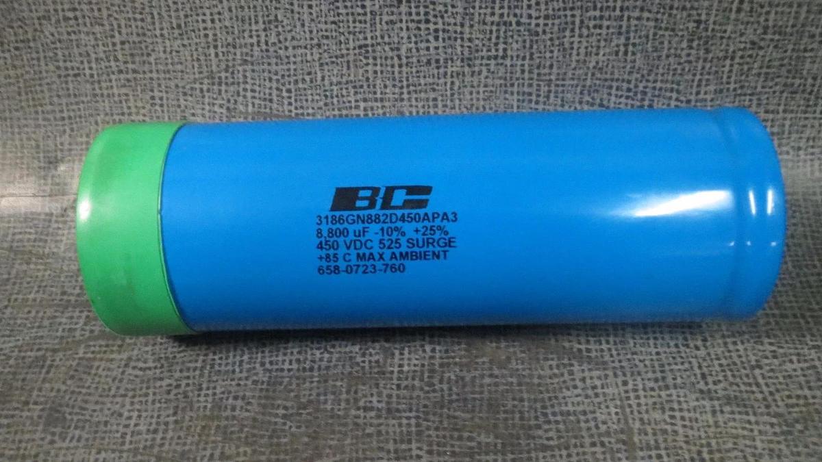 Used BC PHILIPS CAPACITOR 8800 uF 450 VDC 525 SURGE MODEL: 658-0723-760