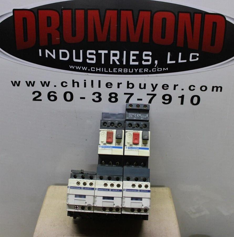 Used TELEMECANIQUE DELTA STARTER LC1D12 25 AMP 3-PHASE 600V 10HP W/ GV2ME14/6-10A