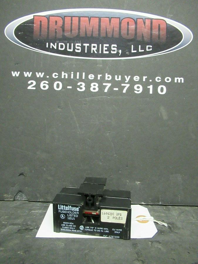 Used LITTELFUSE FUSE HOLDER L60030C-2PQ 600 VOLT 30 AMP CLASS CC FUSES W/ FUSES