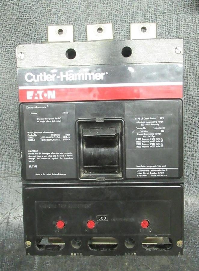 Used CUTLER-HAMMER BREAKER LS360500A 500A 600VAC 250VDC **WARRANTY INCLUDED**