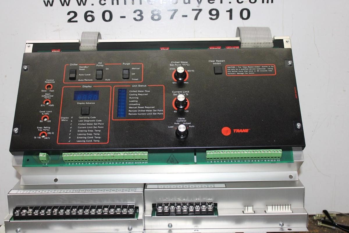 Used TRANE CHILLER CONTROL MODULE X13650345-06 W/ X13650344-02 & X13650343-01