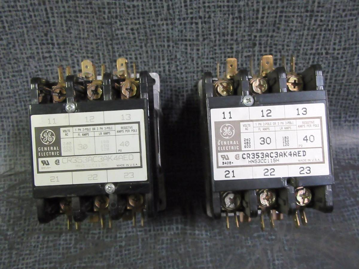 Used (1) GE HN53CC115H CONTACTOR 30 AMP 600V 3 PH 110-120V COIL CR353AC3AK4AED