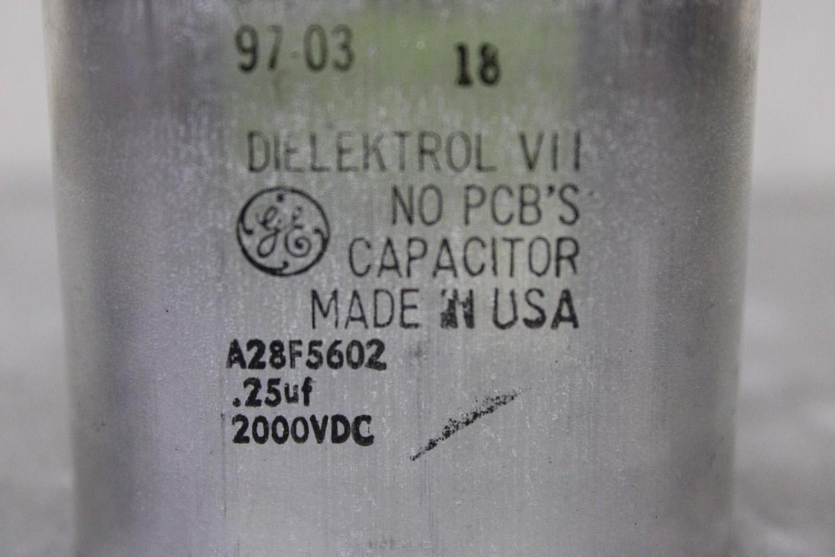 Used GENERAL ELECTRIC DIELEKTROL VII CAPACITOR A28F5602 0.25 uF 2000 VDC *WARRANTY*