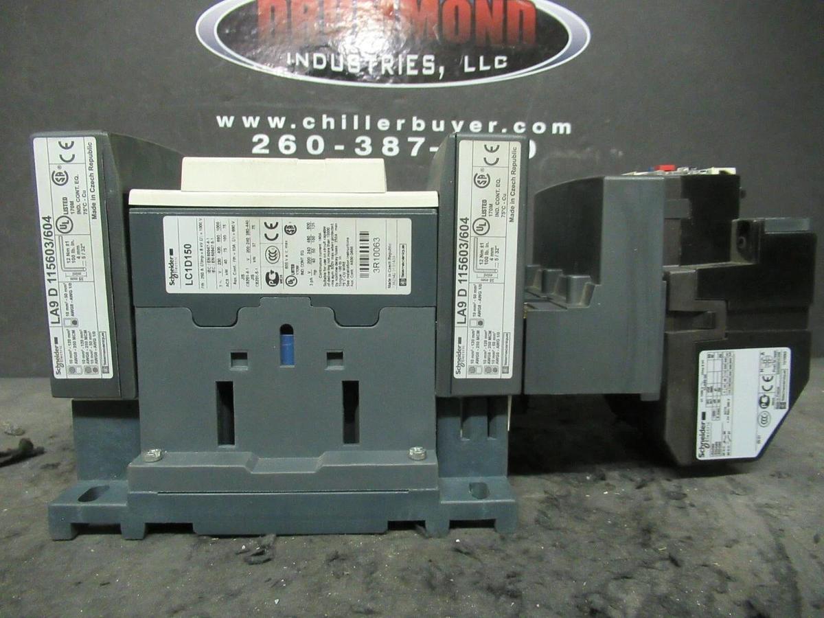 Used SCHNEIDER STARTER LC1D150 160 AMP 600 VOLT 3-POLE 125 HP 3-PHASE W/ LR2D43