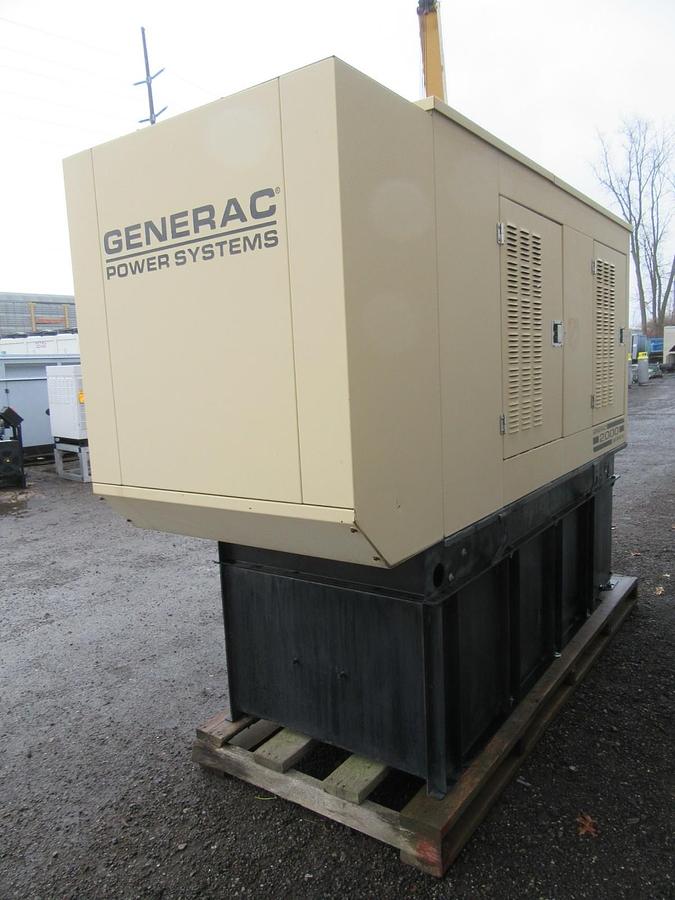 Used 50 KW DIESEL GENERATOR GENERAC 120/240V 1 PH ONLY 137.5 HRS  ENCLOSED 50 KW